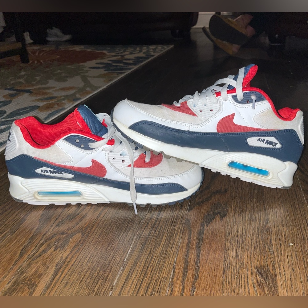 Nike Air Max 90 Red, White, and Blue Size 12